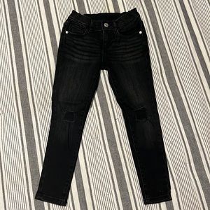 Girls Art Class black skinny jegging with holes size 7